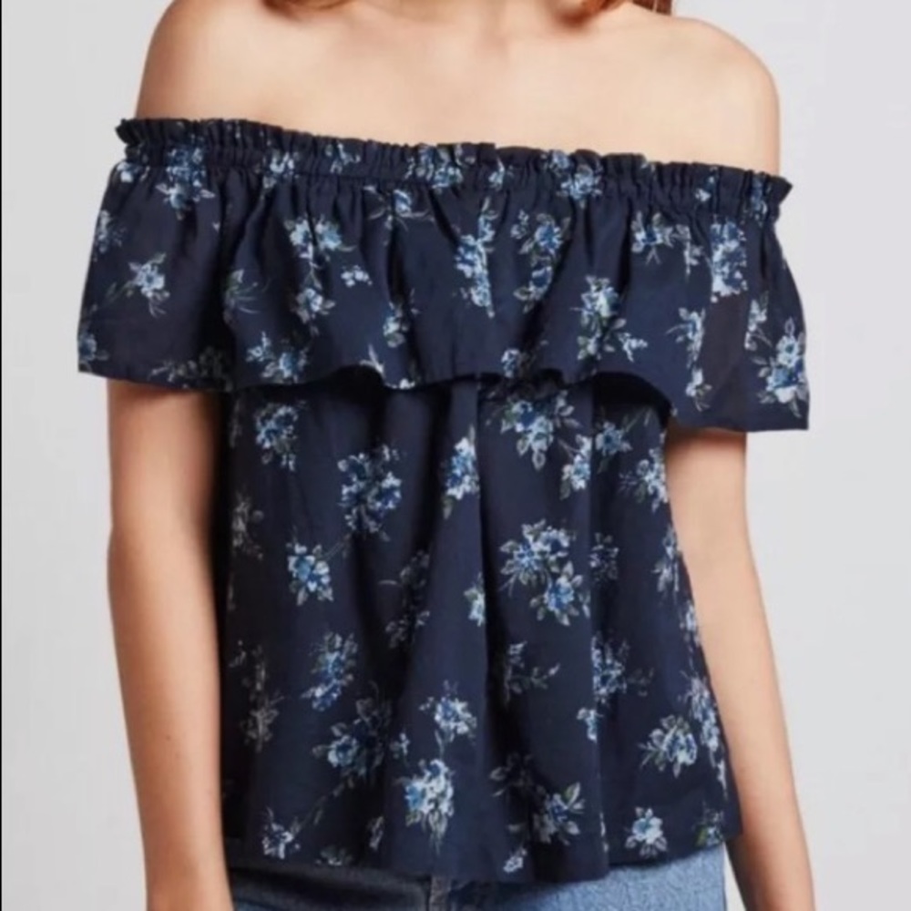 Current/Elliot The Ruffle Off the Shoulder Top
